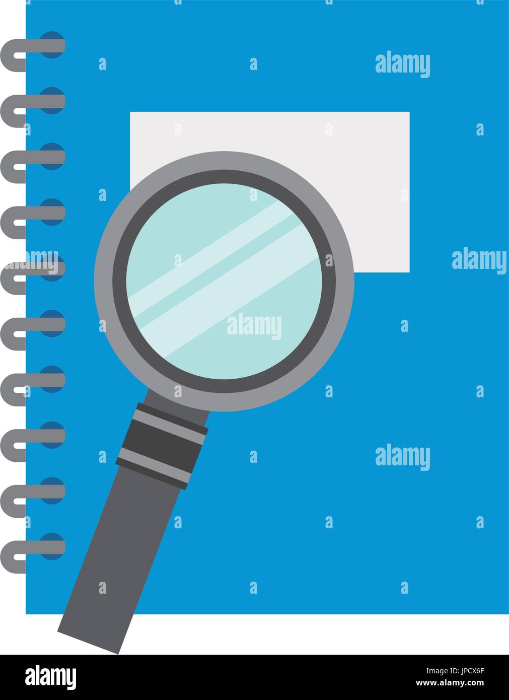 Notepad pencil magnifying glass Stock Vector Images - Alamy