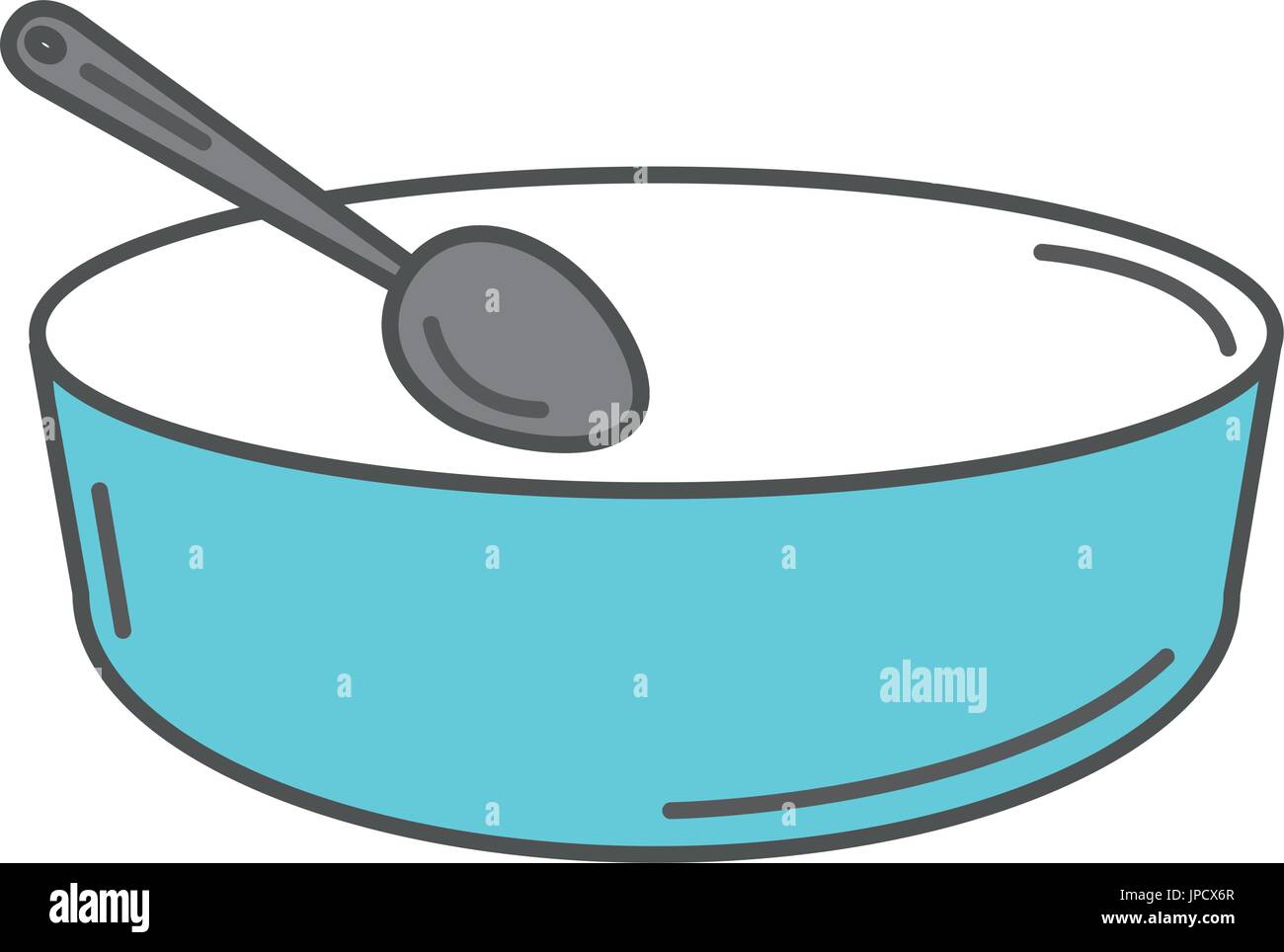 Deep Plate With Spoon Vector Illustration Design Stock Vector Image Art Alamy