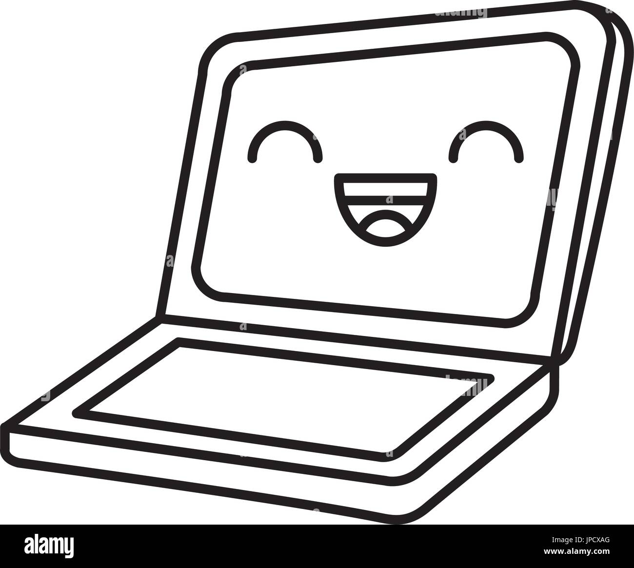 laptop computer kawaii character Stock Vector Image & Art - Alamy