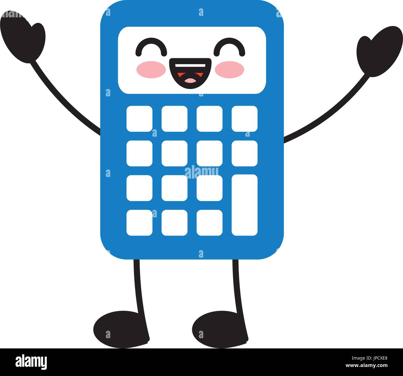 Calculator Math Kawaii Character Stock Vector Image Art Alamy