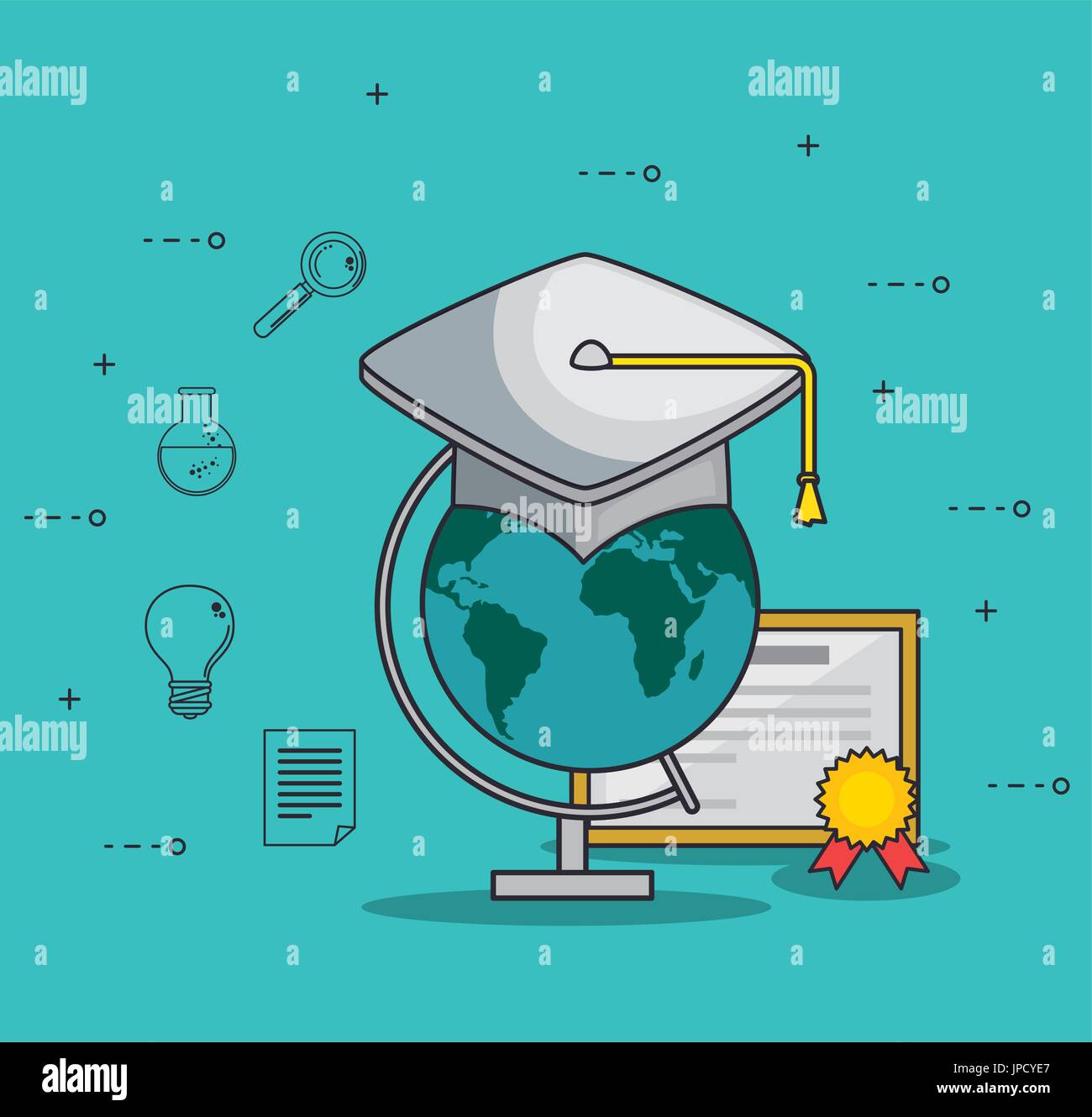 online education and e-learning concept vector illustration graphic ...