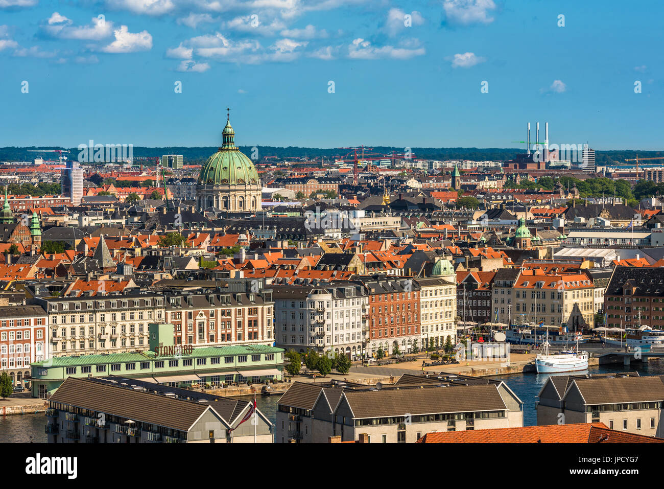 Aerial view of Copenhagen city center, Denmark Stock Photo