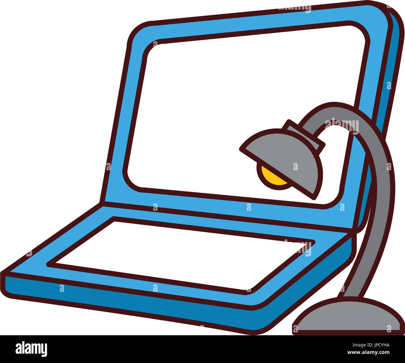 Computer Led Light Cartoon laptop computer with lamp Stock Vector Image & Art - Alamy