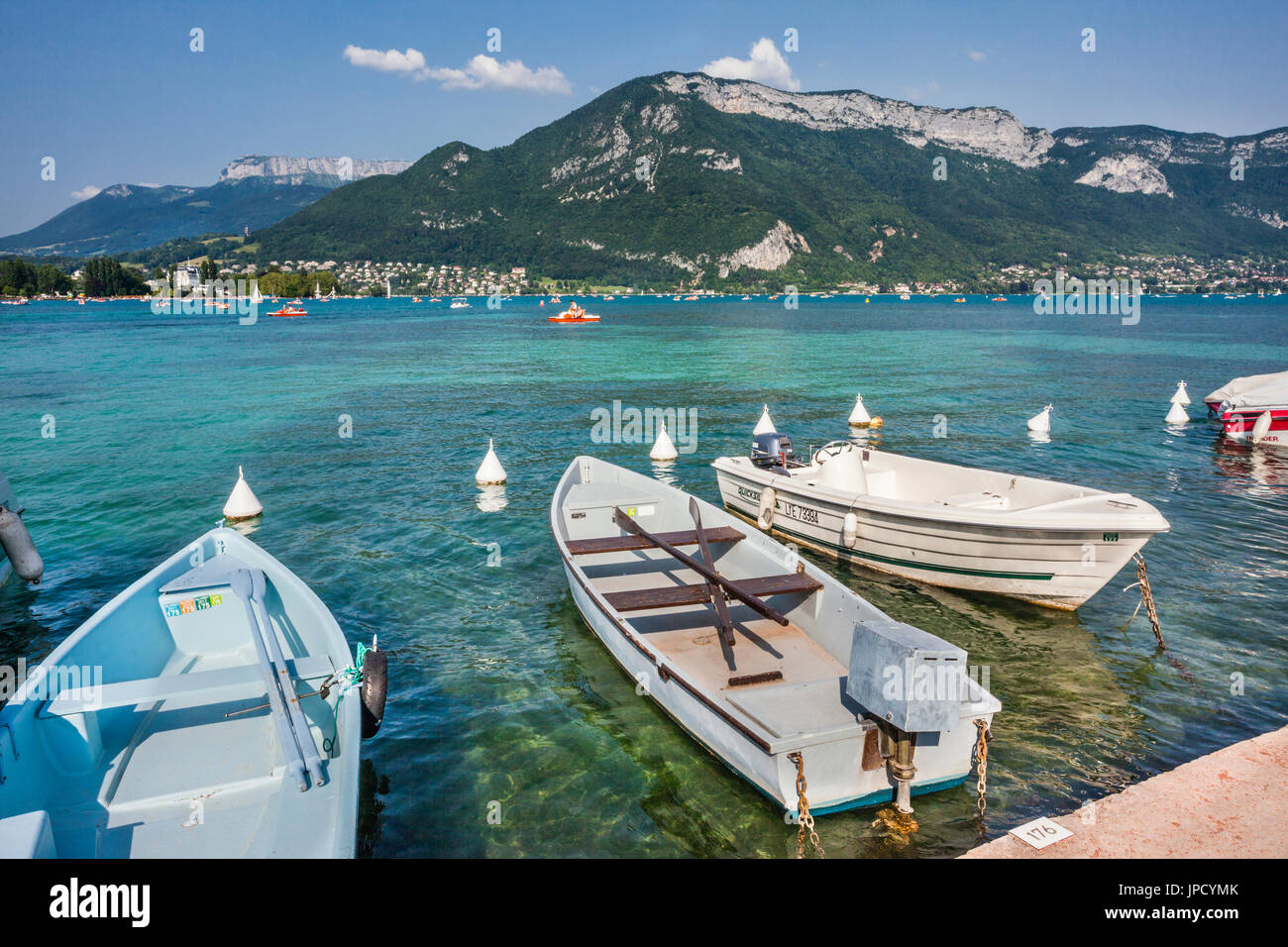 France, Annecy, shores of Lake Annecy at Quai de la Tournette Stock Photo