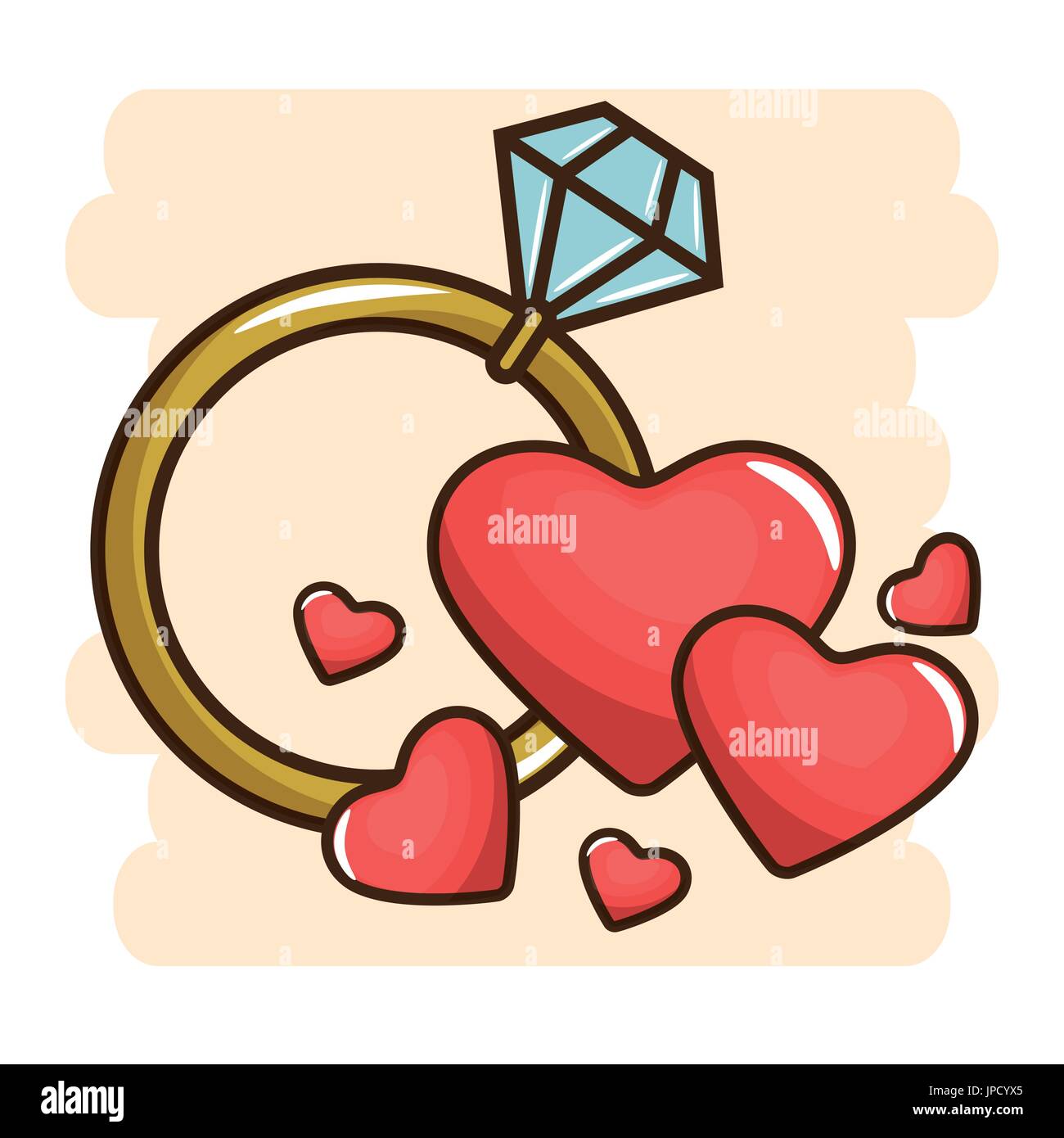 diamond engagement ring vector illustration graphic design Stock Vector