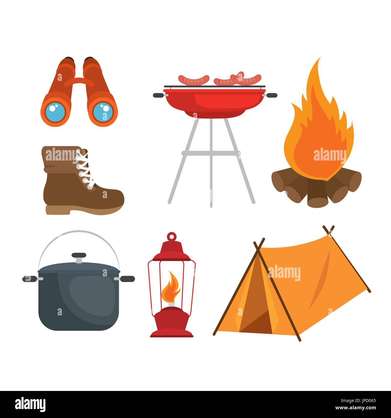 camping outdoor adventure icon set vector illustration graphic design ...