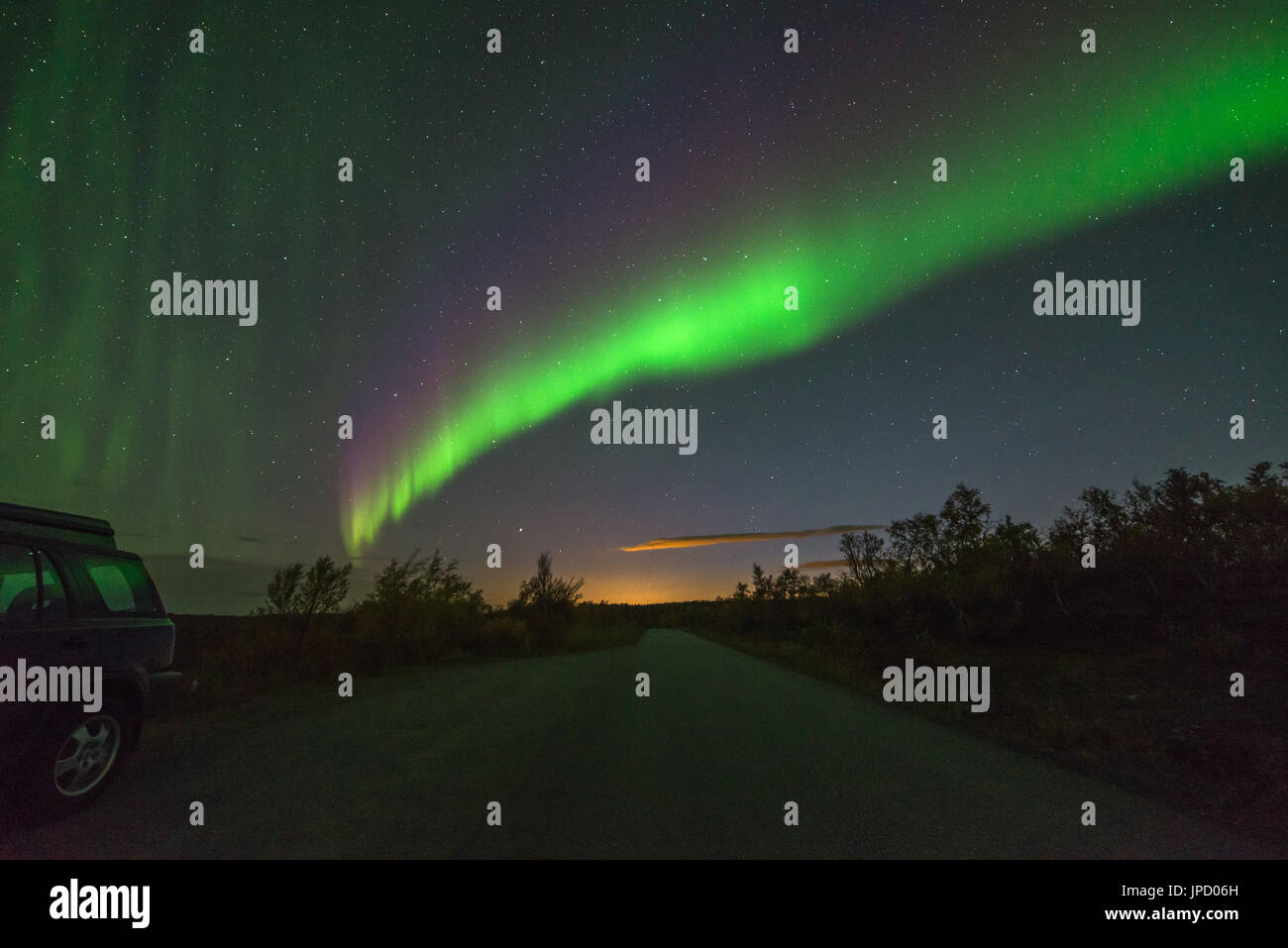 northern lights aurora borealis arctic finnmark norway Stock Photo