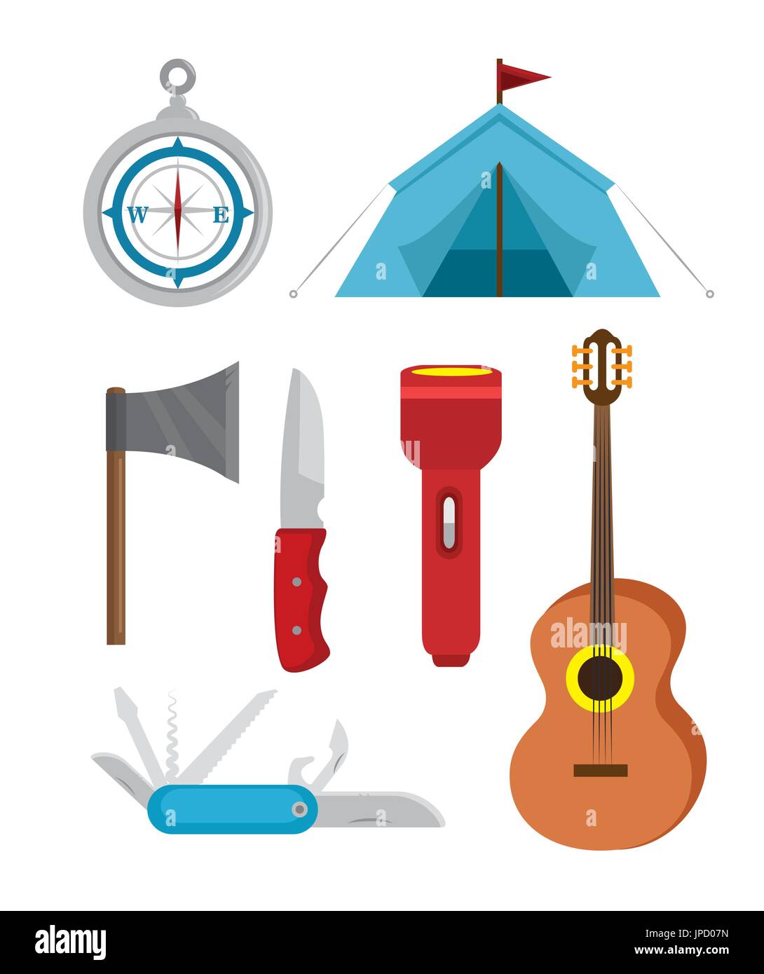 camping outdoor adventure icon set vector illustration graphic design ...