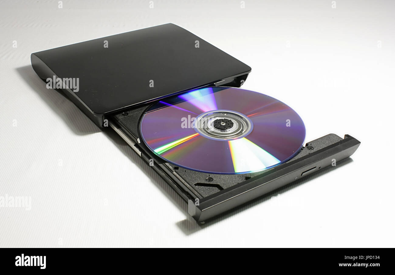 External burner with inserted dvd Stock Photo Alamy