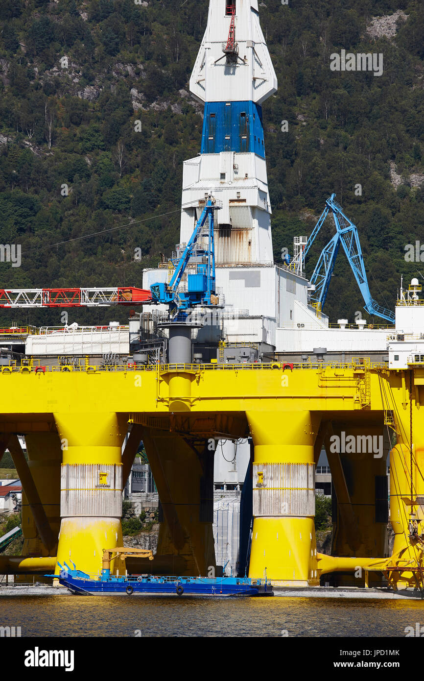 Oil and gas platform in Norway. Energy industry. Petroleum exploration