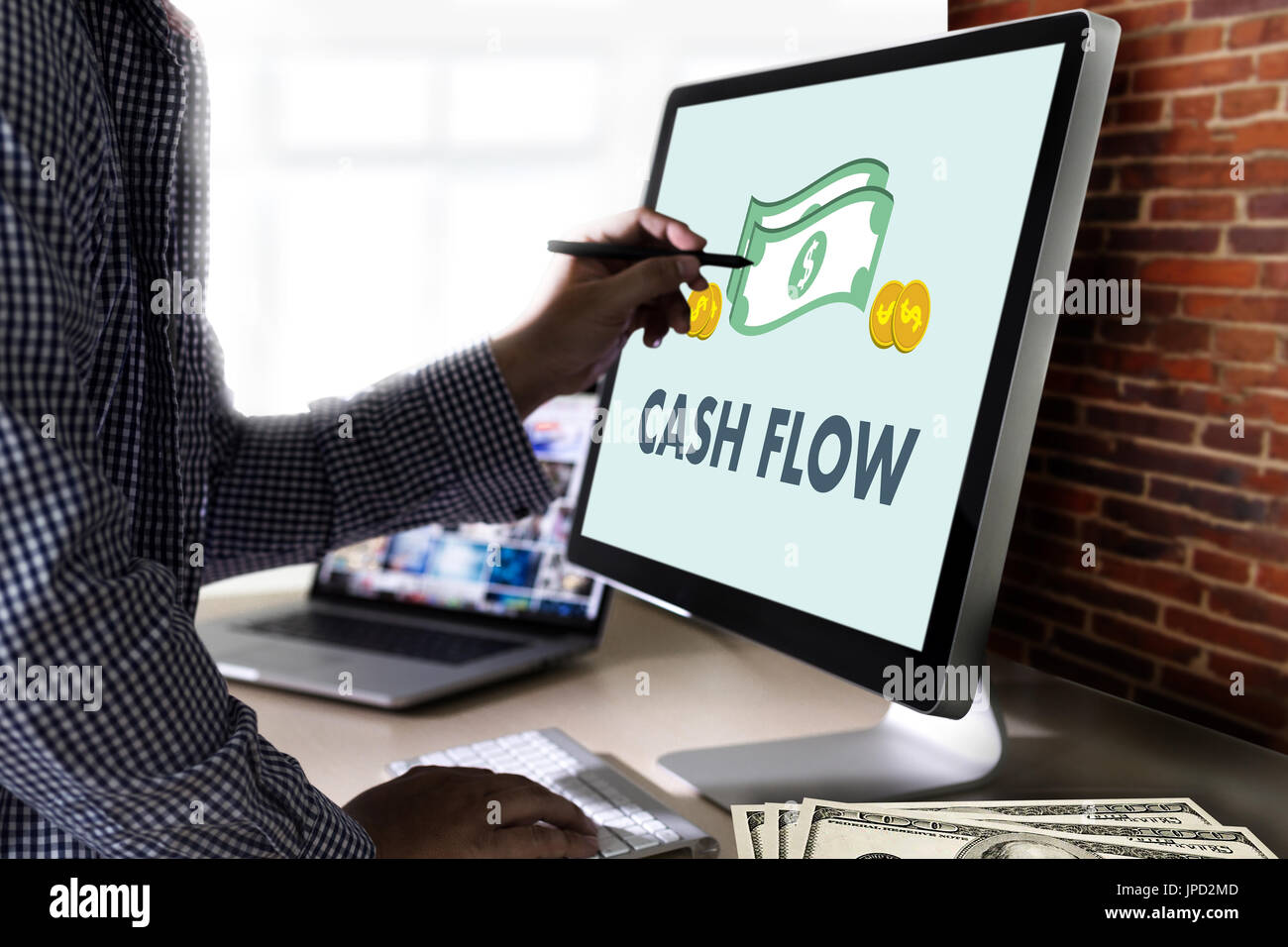 CASH FLOW money Investment and graph chart Investing Banking Stock