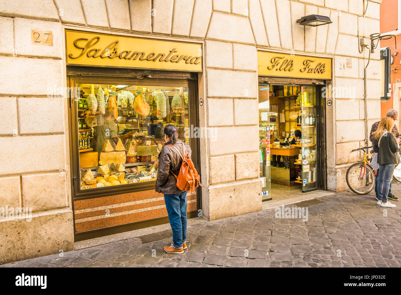 salsamenteria,f.lli fabbi, delicatessen store in rome historic district Stock Photo