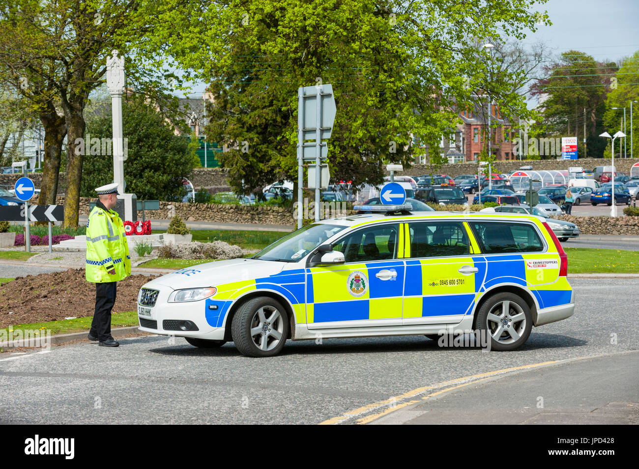 Castle Douglas, Scotland April 25, 2011 A traffic police officer