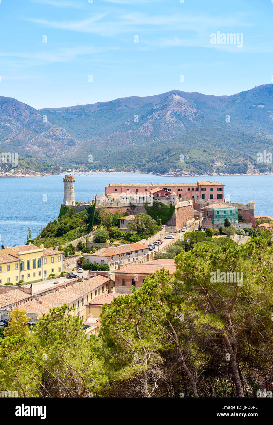 panoramic view over Portoferraio, Elba island, tuscany, Italy Stock Photo
