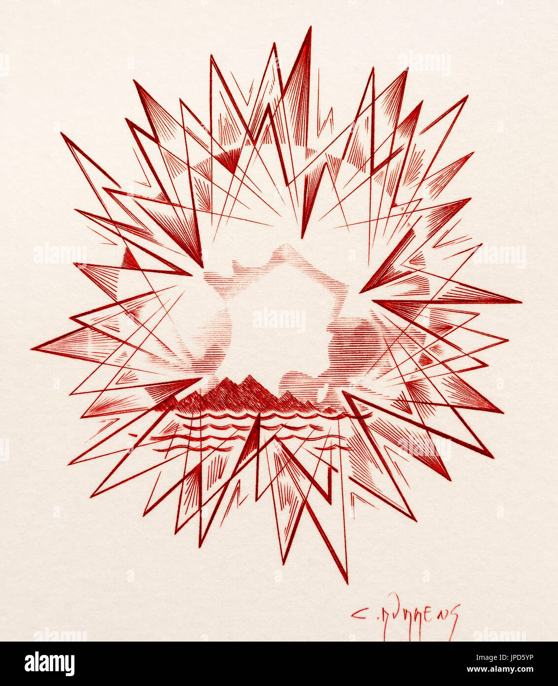 Proposed artwork for French stamp celebrating 'Francais Libres' (Free French). Stock Photo