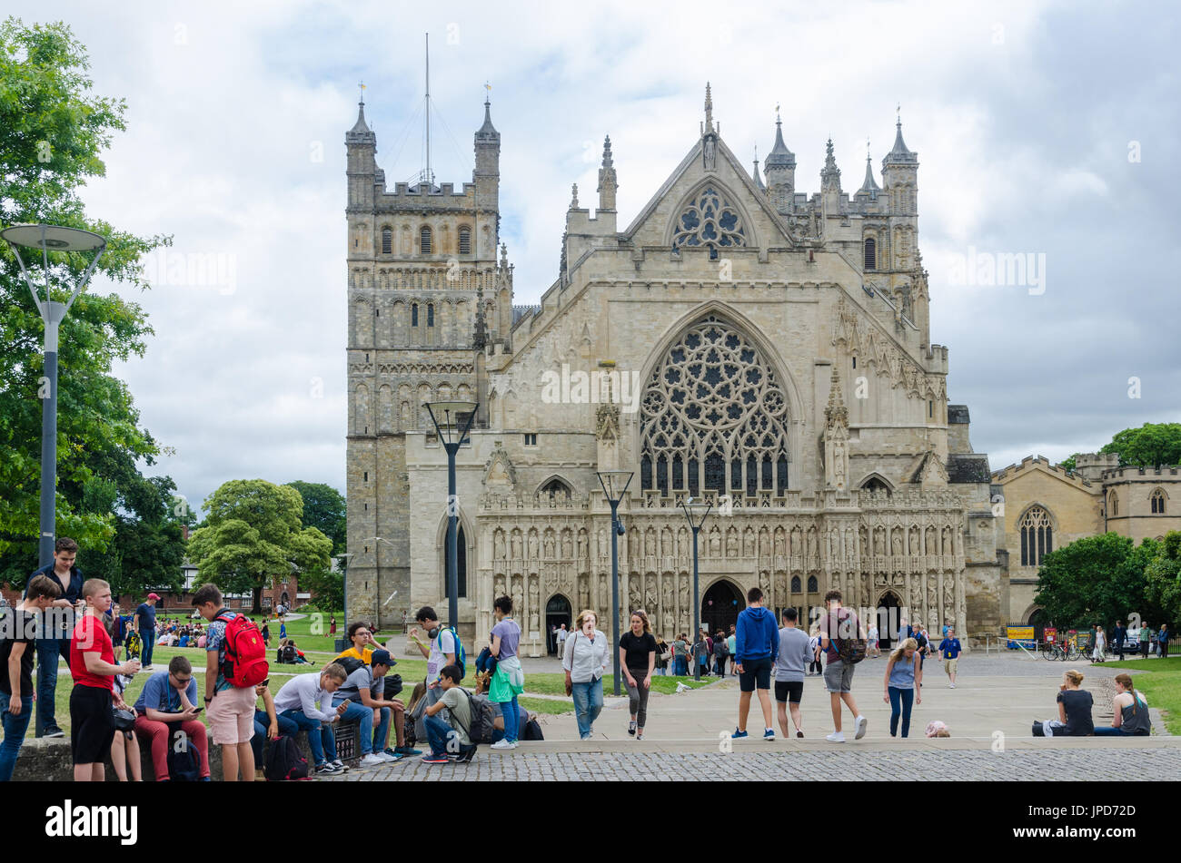 Exeter Cathedral, a medieval gothic building in Exeter, Devon Stock Photo