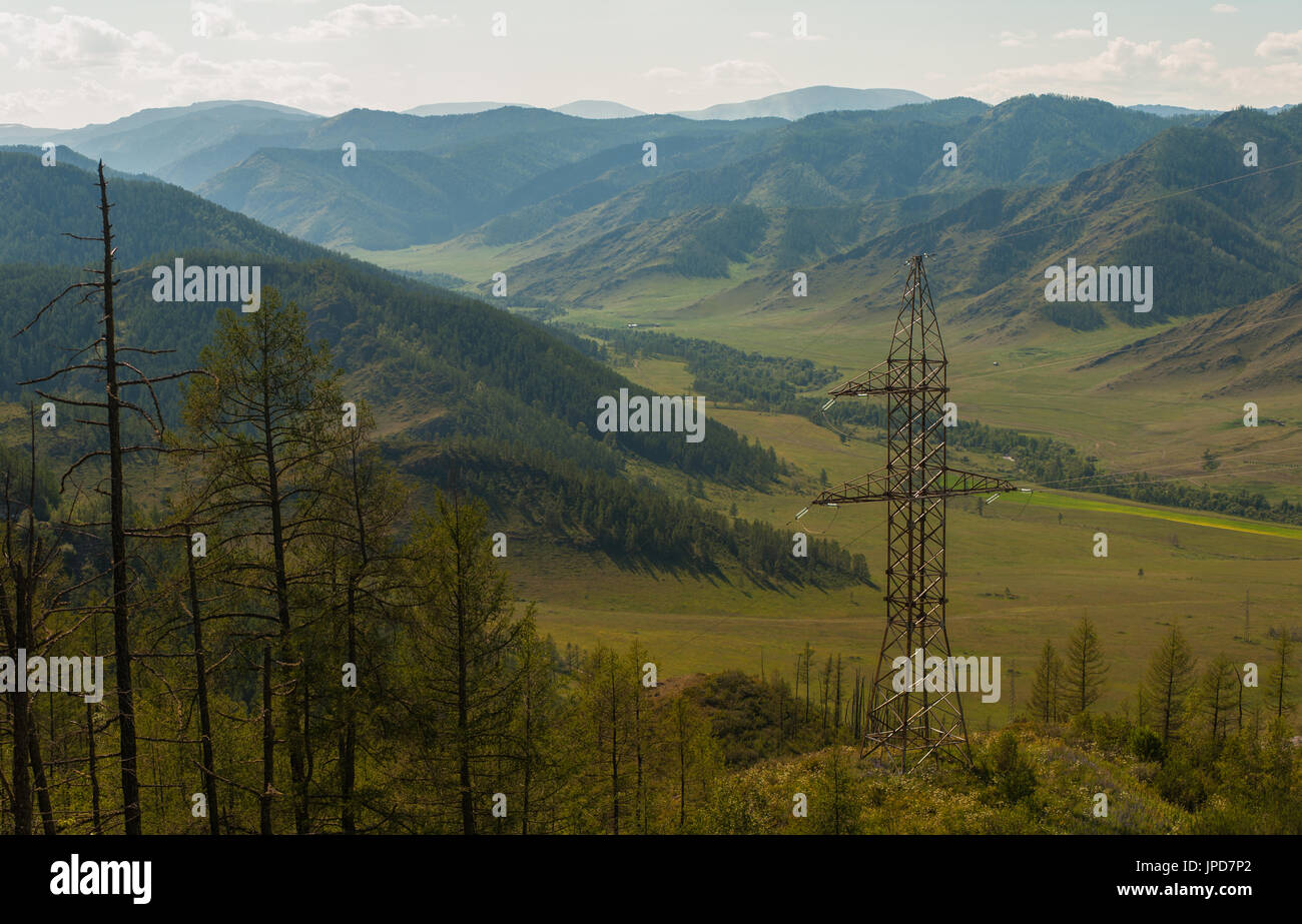 Electric pillar in the mountain Stock Photo Alamy