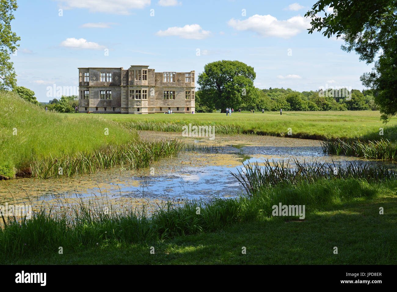 Lyveden New Bield and Lake, National Trust Property Stock Photo