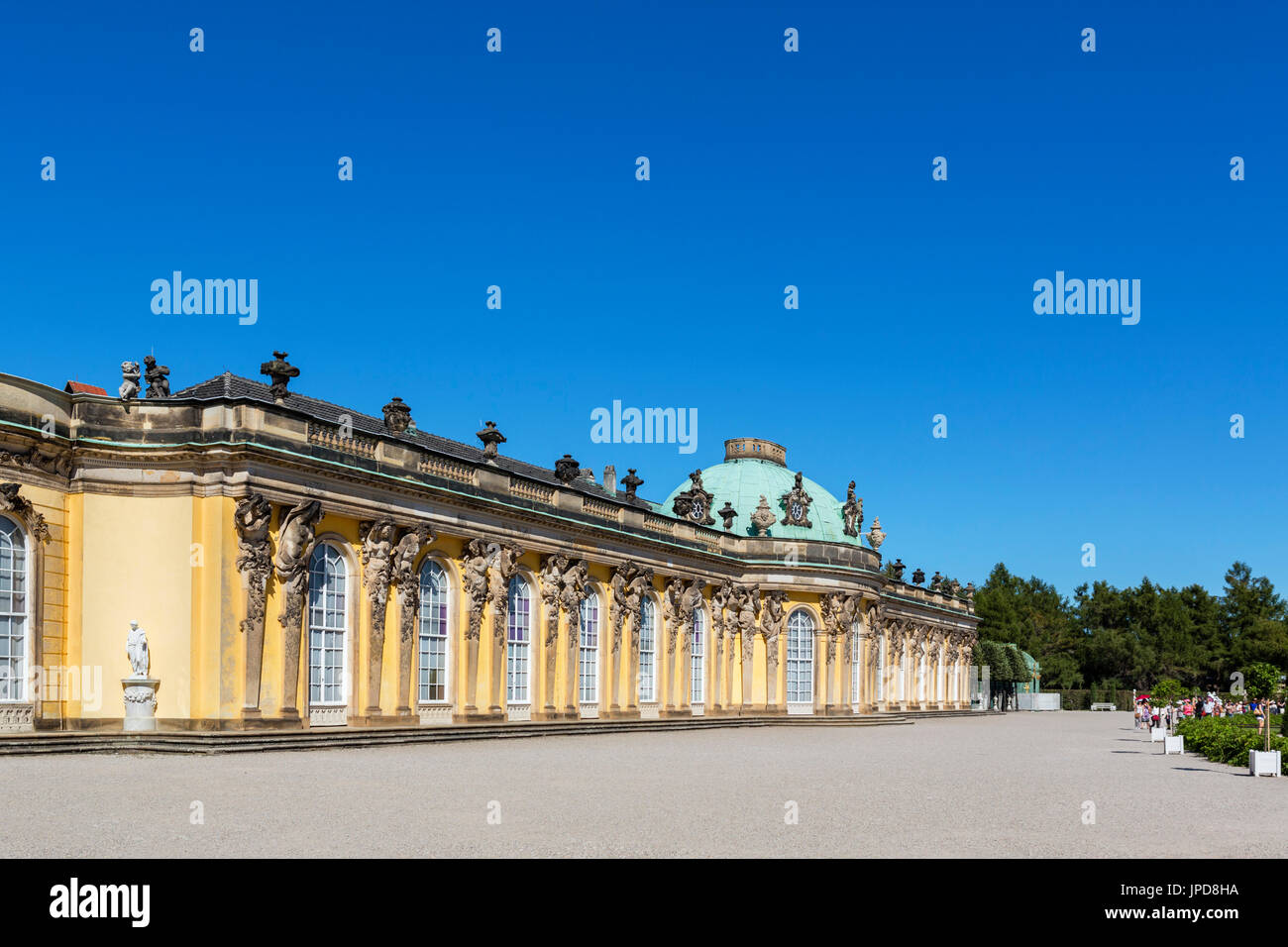 Sanssouci Palace. Southern facade of Schloss Sanssouci, Park Sanssouci, Potsdam, Brandenburg, Germany Stock Photo