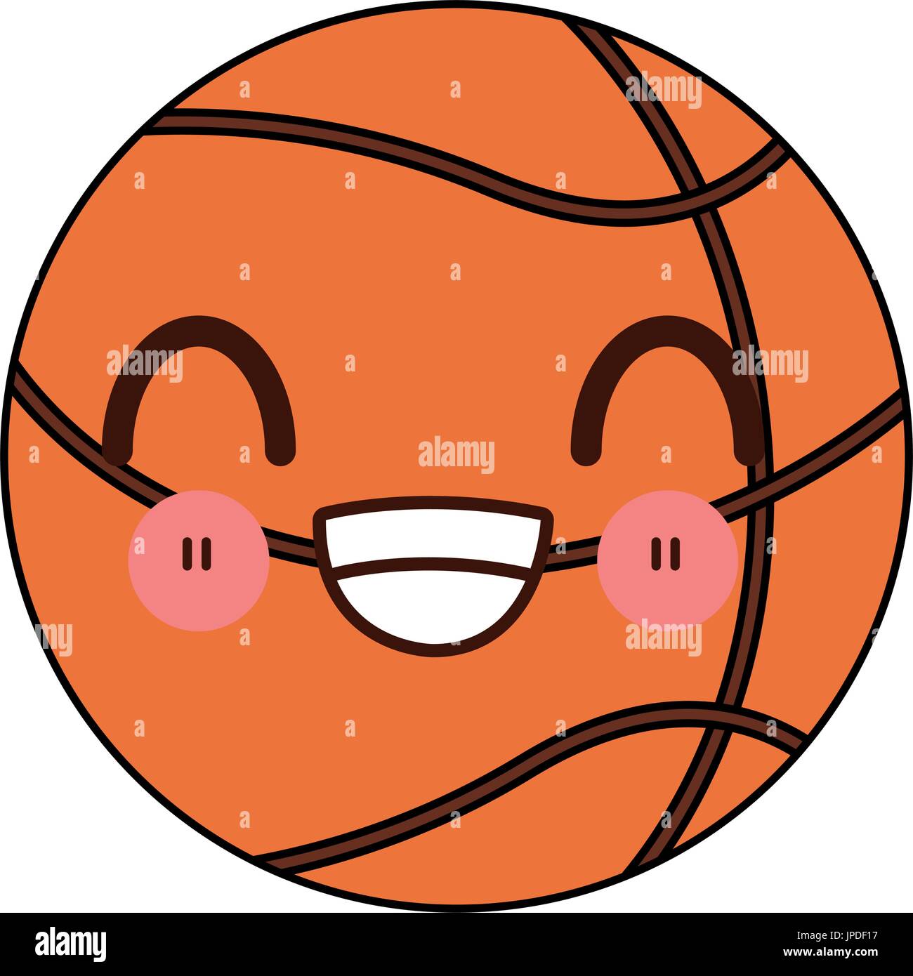 kawaii basketball ball sport sphere game cartoon Stock Vector Art