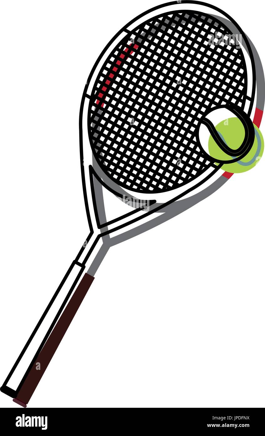 tennis racket and ball sport game competition elements Stock Vector ...