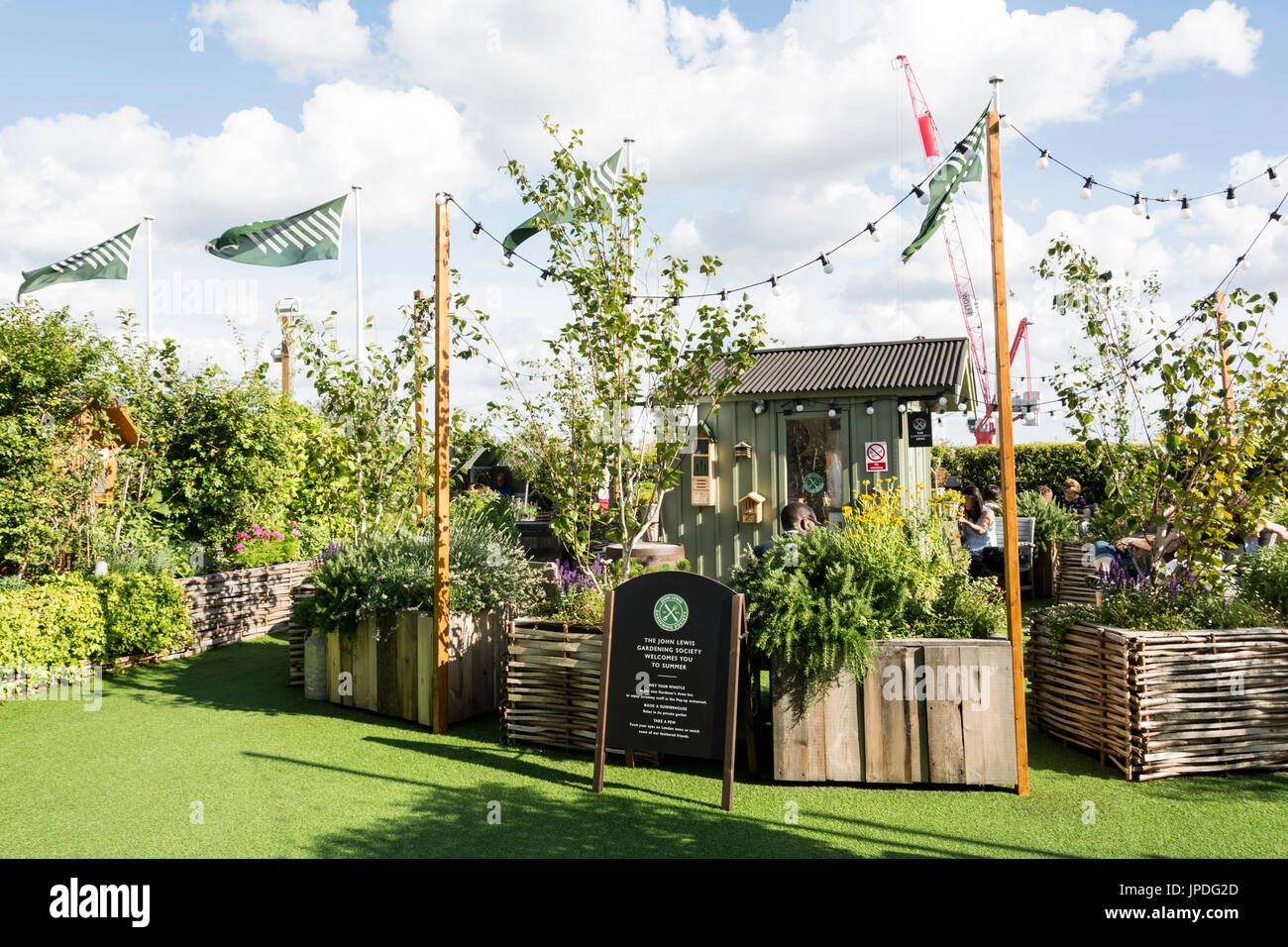 The roof garden at John Lewis on Oxford Street, London, UK Stock Photo