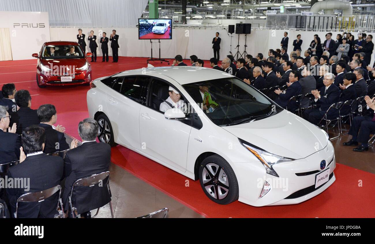 File photo taken in December 2015 shows a new model of the Toyota Prius