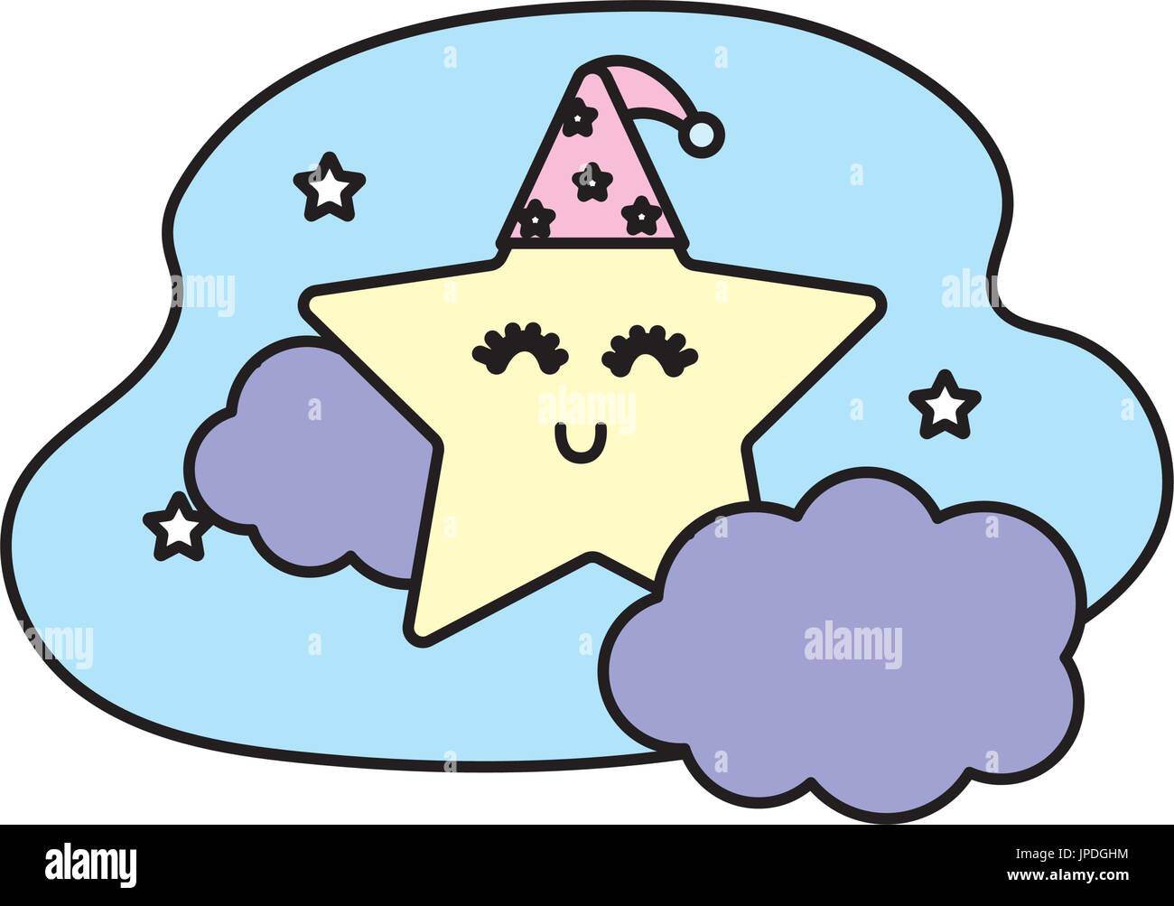 cute star with cloud in the sky design Stock Vector Image & Art - Alamy