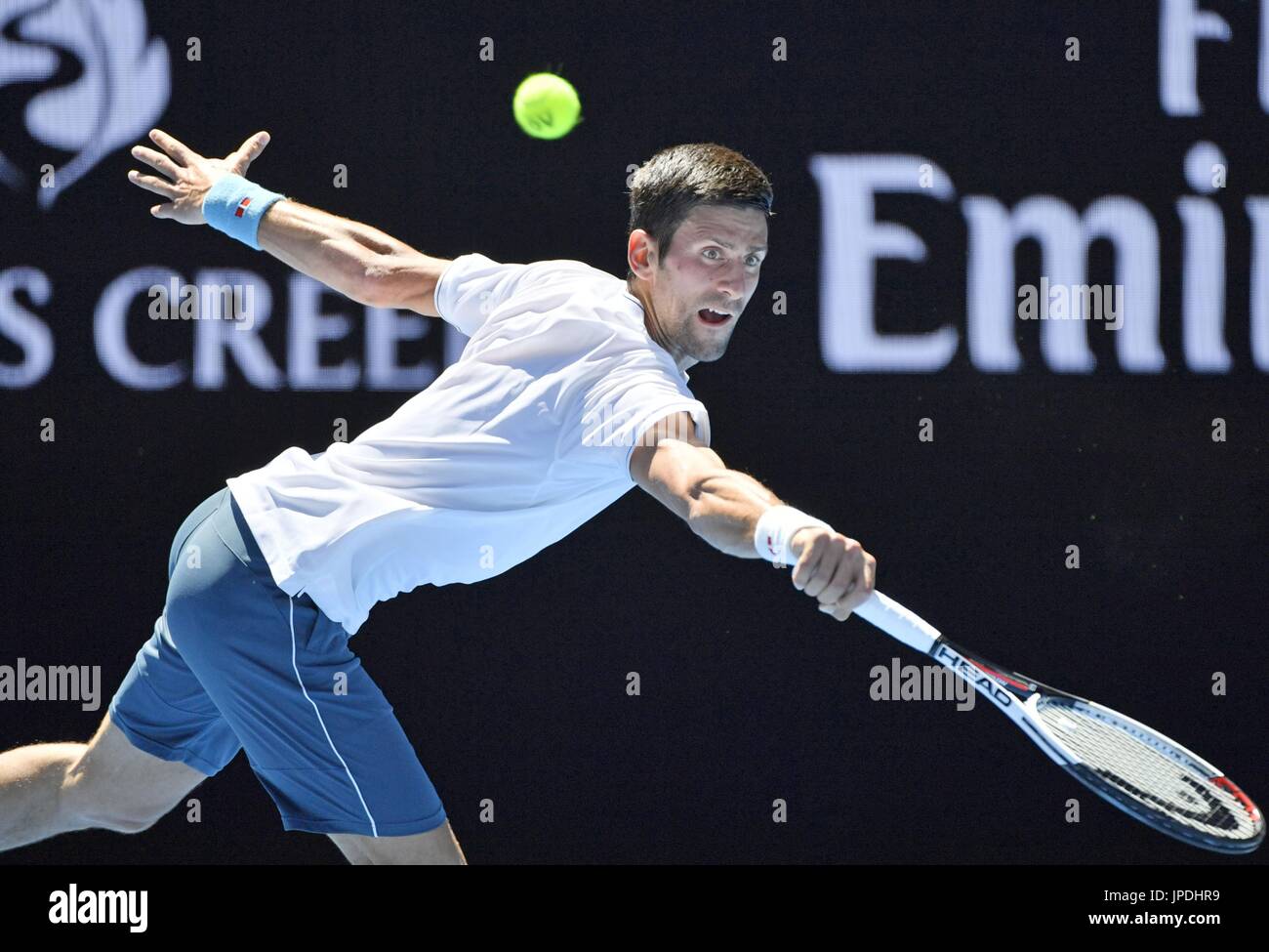 World No 2 Novak Djokovic Stretches To Return A Backhand To 117th