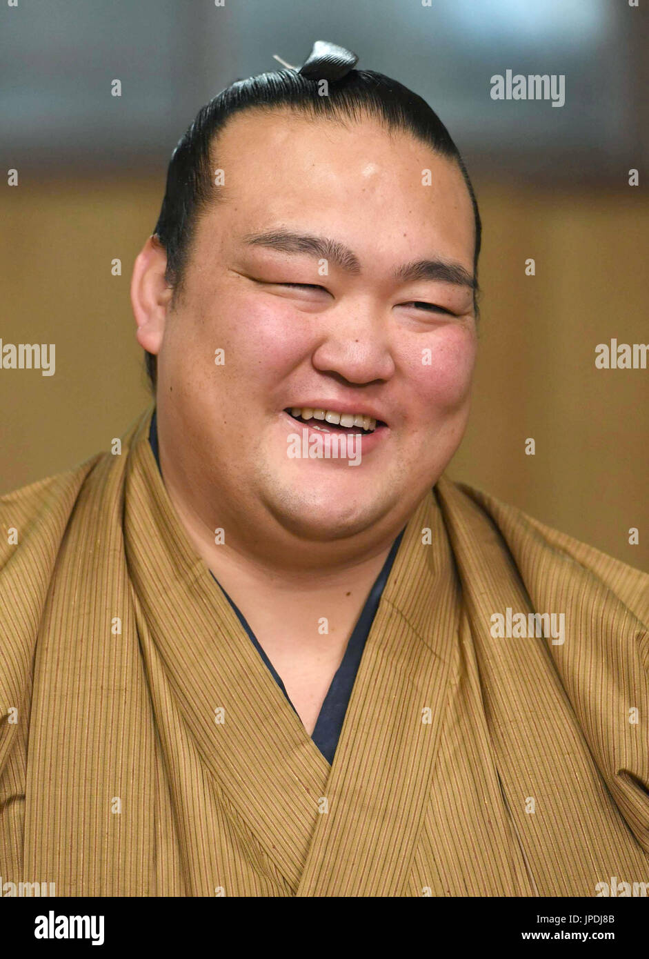 New Year Grand Sumo Tournament winner ozeki Kisenosato holds a press