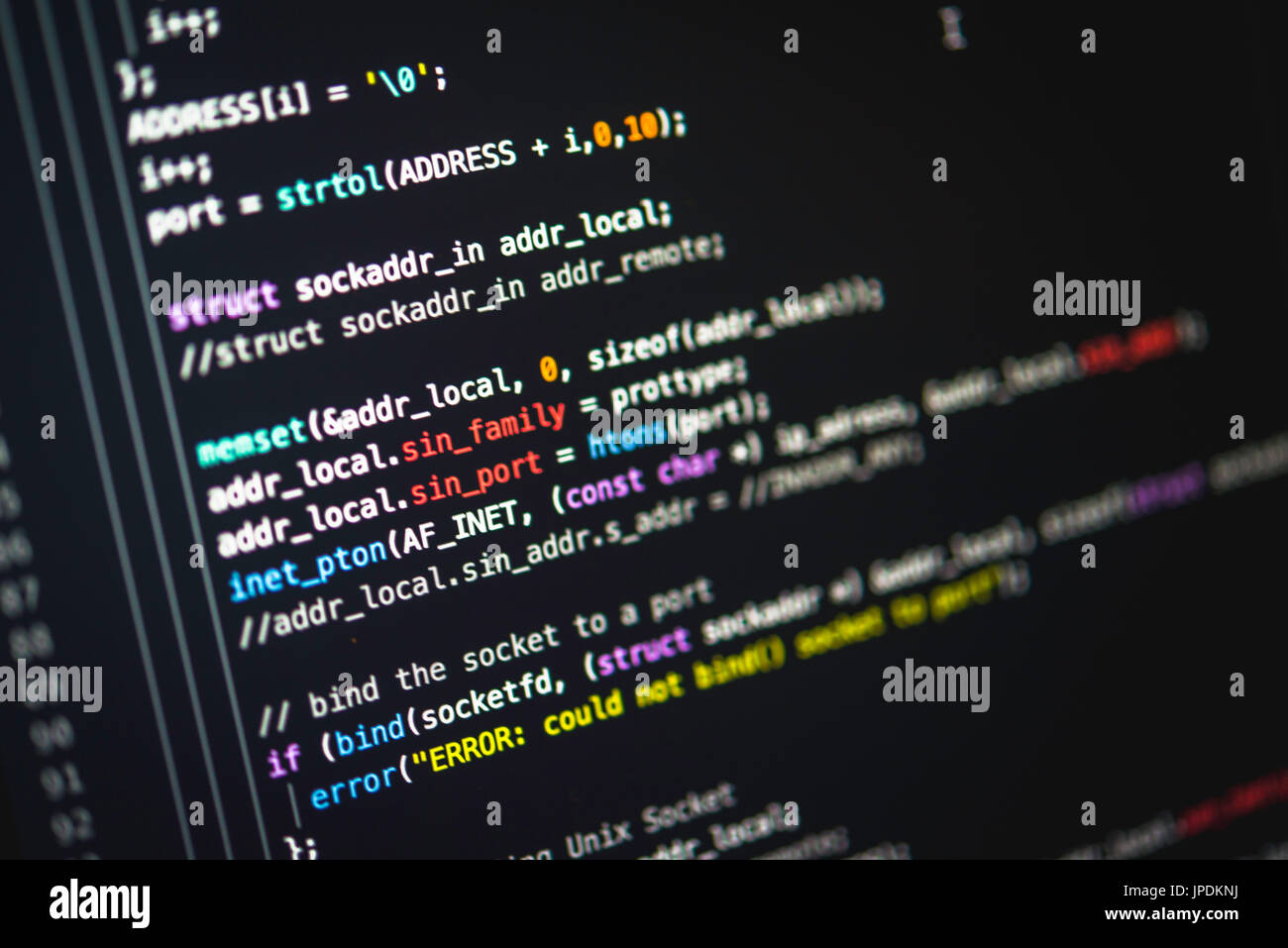 Syntax, source code, code, programming language C, program, informatics, programming, screen shot Stock Photo