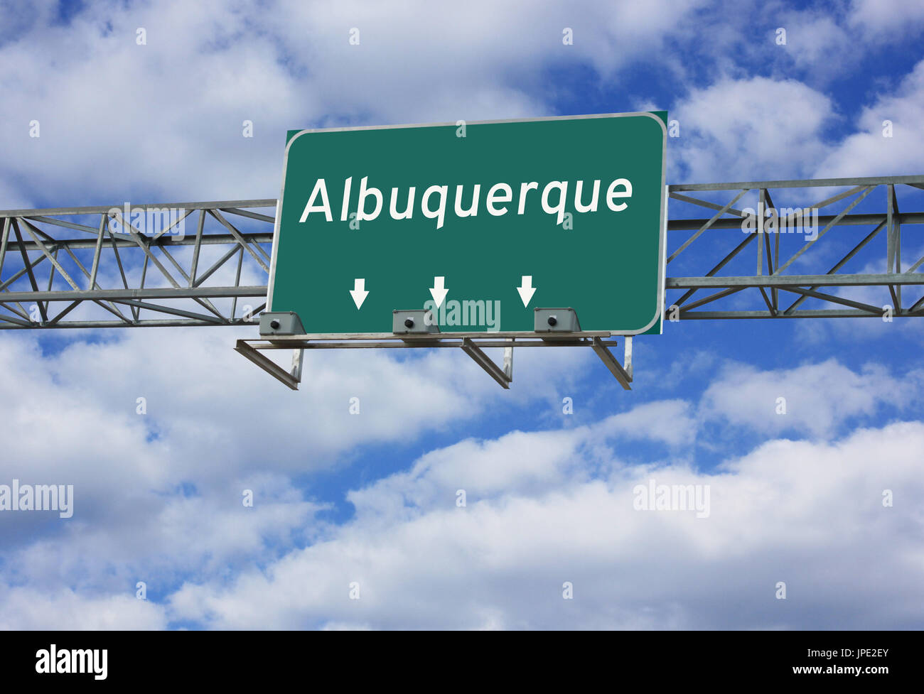 Highway interstate Road Sign of Albuquerque Stock Photo Alamy