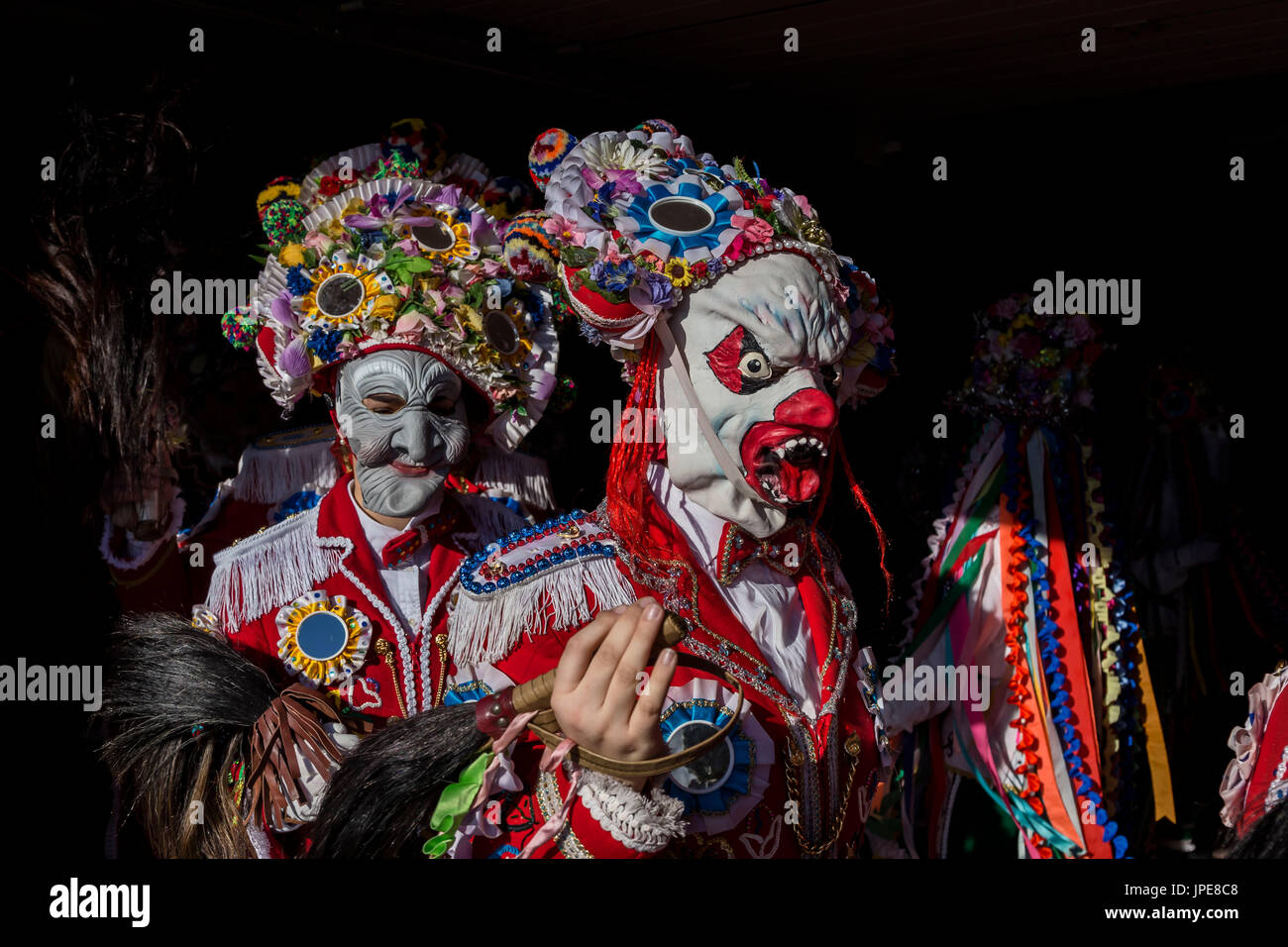 Aosta Valley (Valle d'Aosta), Europe,Italy, Allein. Alpine carnival Coumba Freida Stock Photo