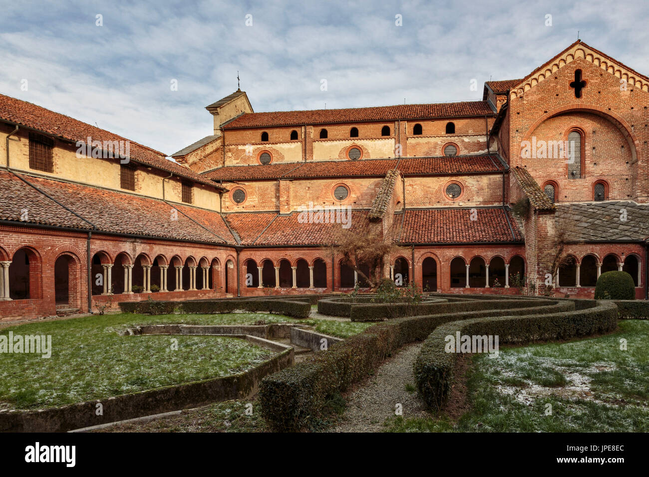 Staffarda, Cuneo province, Piedmont, Italy, Europe. Staffarda Abbey Stock Photo