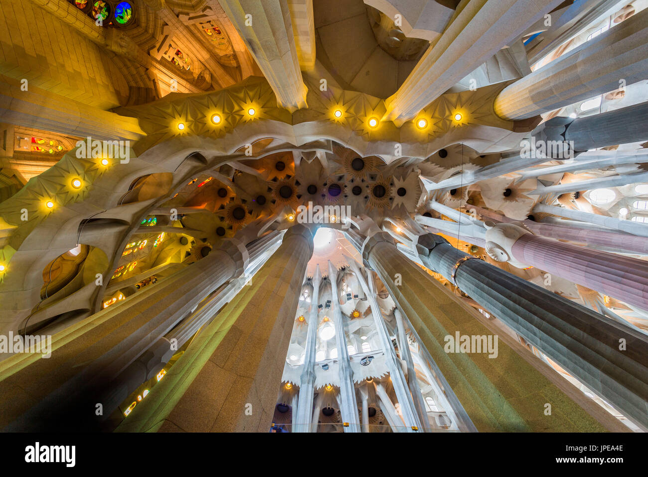 Barcelona, Spain. Sagrada Familia interior, building ideated by modernist architect Antonio Gaudi Stock Photo