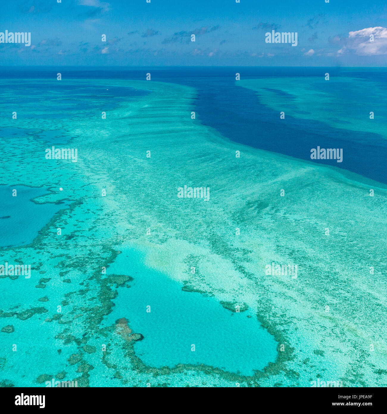 Great Barrier Reef from above, Queensland, Australia. Heart reef Stock Photo