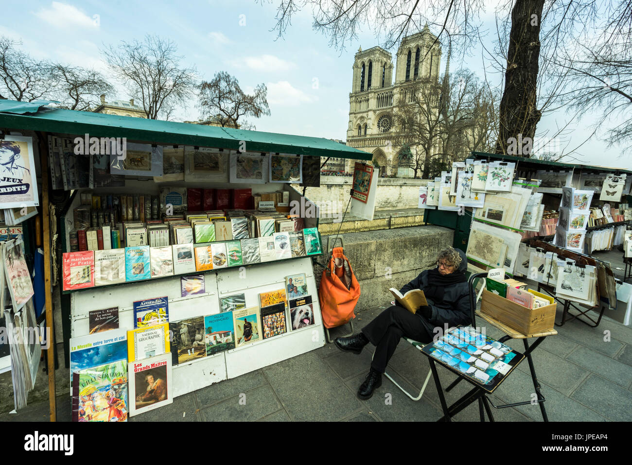 The Bouquinistes of Paris, France. Stock Photo