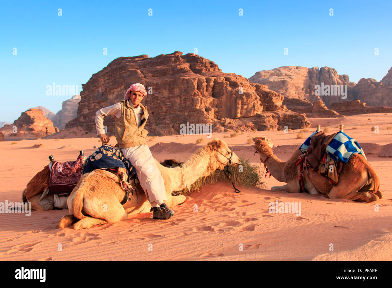 Bedouins, Wadi Rum desert, Jordan Stock Photo