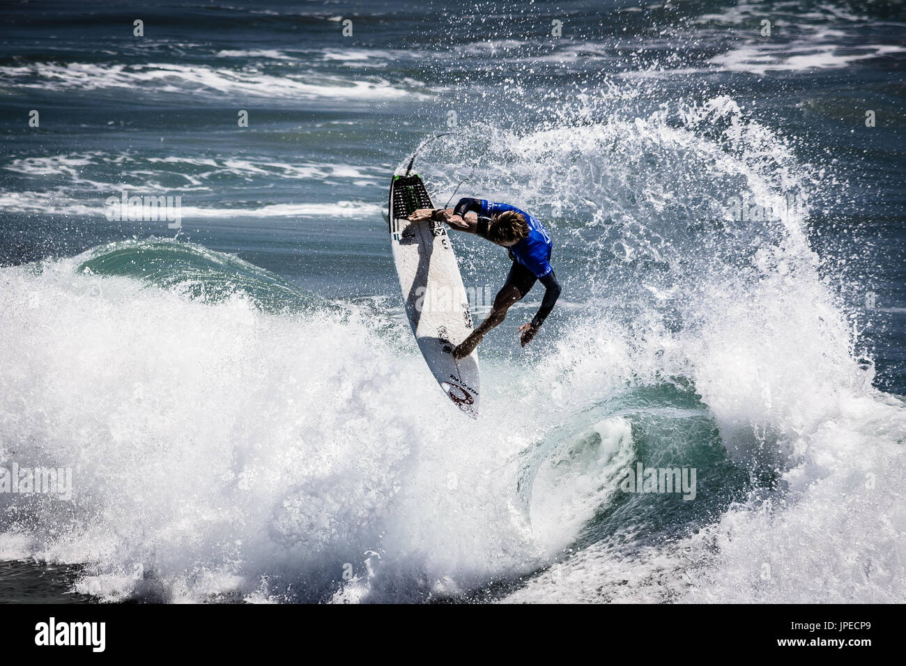 US Open of Surfing in Huntington Beach, CA  Day 2  Mens Trials Semi Finals Heat 2 Stock Photo