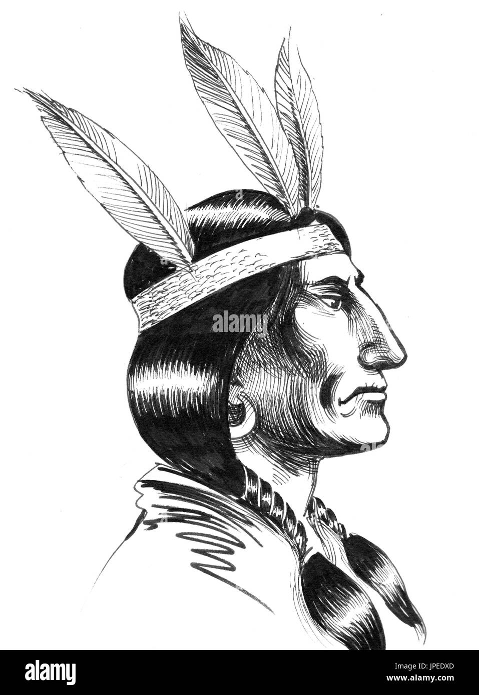 American indian sketch Cut Out Stock Images & Pictures - Alamy