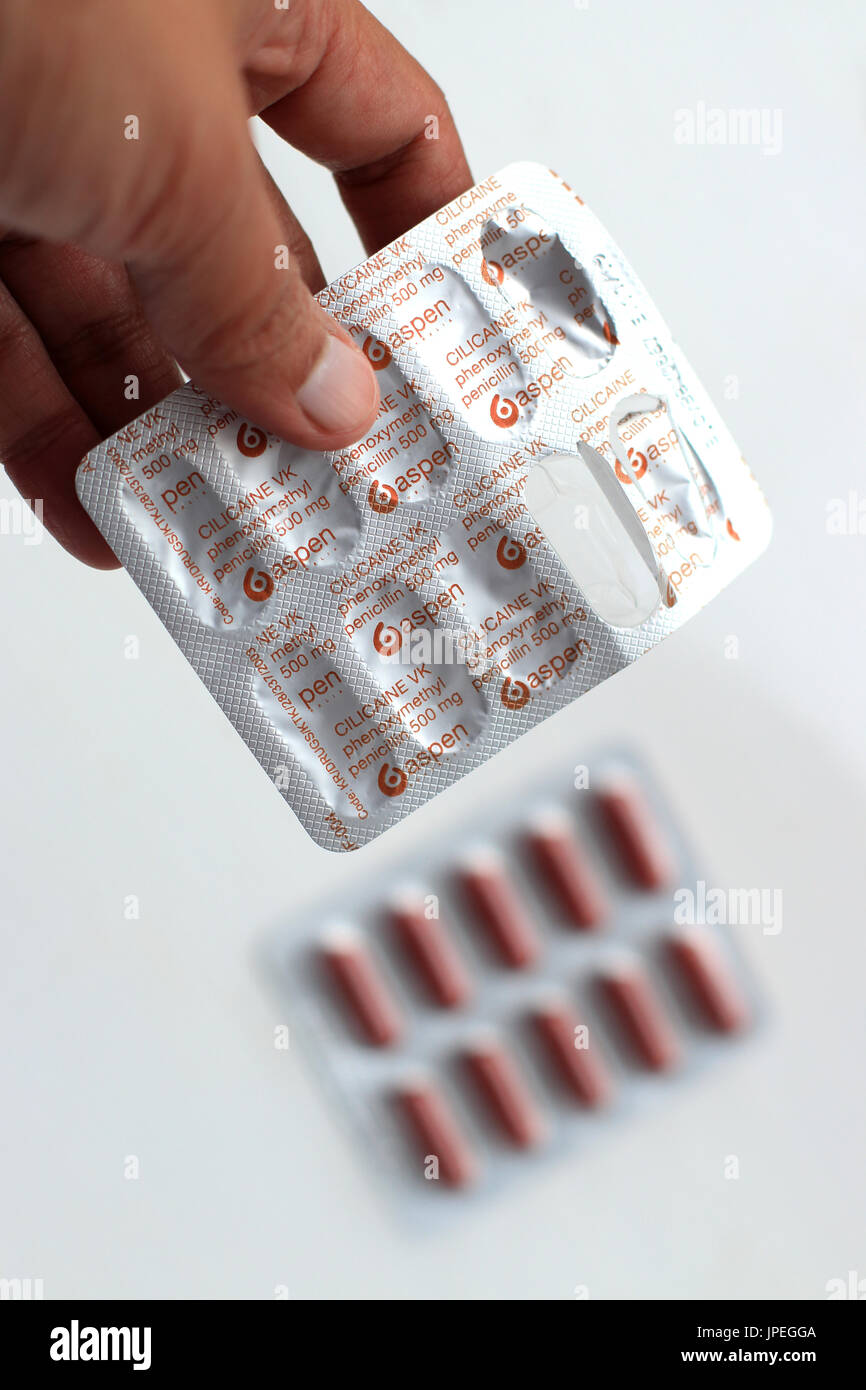 Cilicaine VK Phenoxymethylpenicillin 500 mg capsules Stock Photo