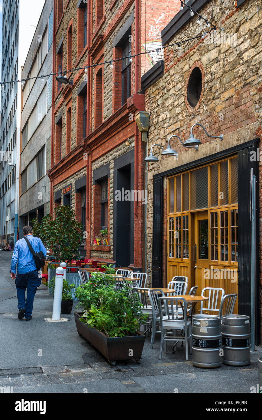 Bars on Peel street, Adelaide, South Australia. Australia Stock Photo