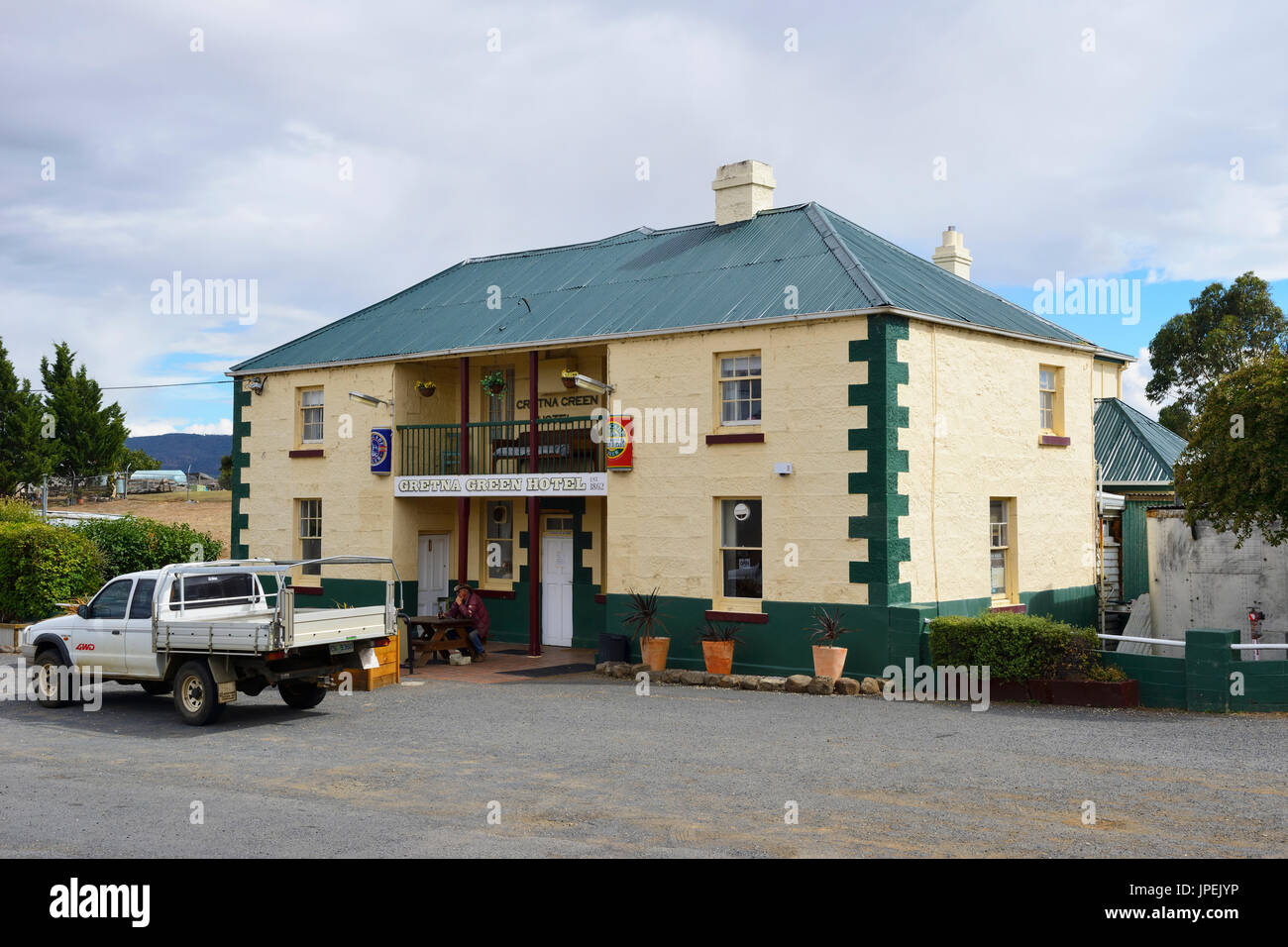 Gretna Green Hotel, Lyell Highway, Gretna, Tasmania, Australia Stock Photo