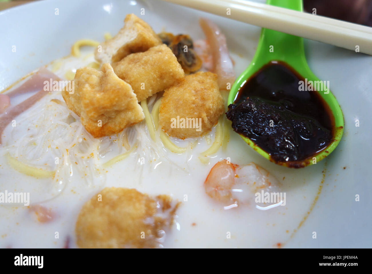 Famous Penang white curry noodle in Malaysia Stock Photo Alamy