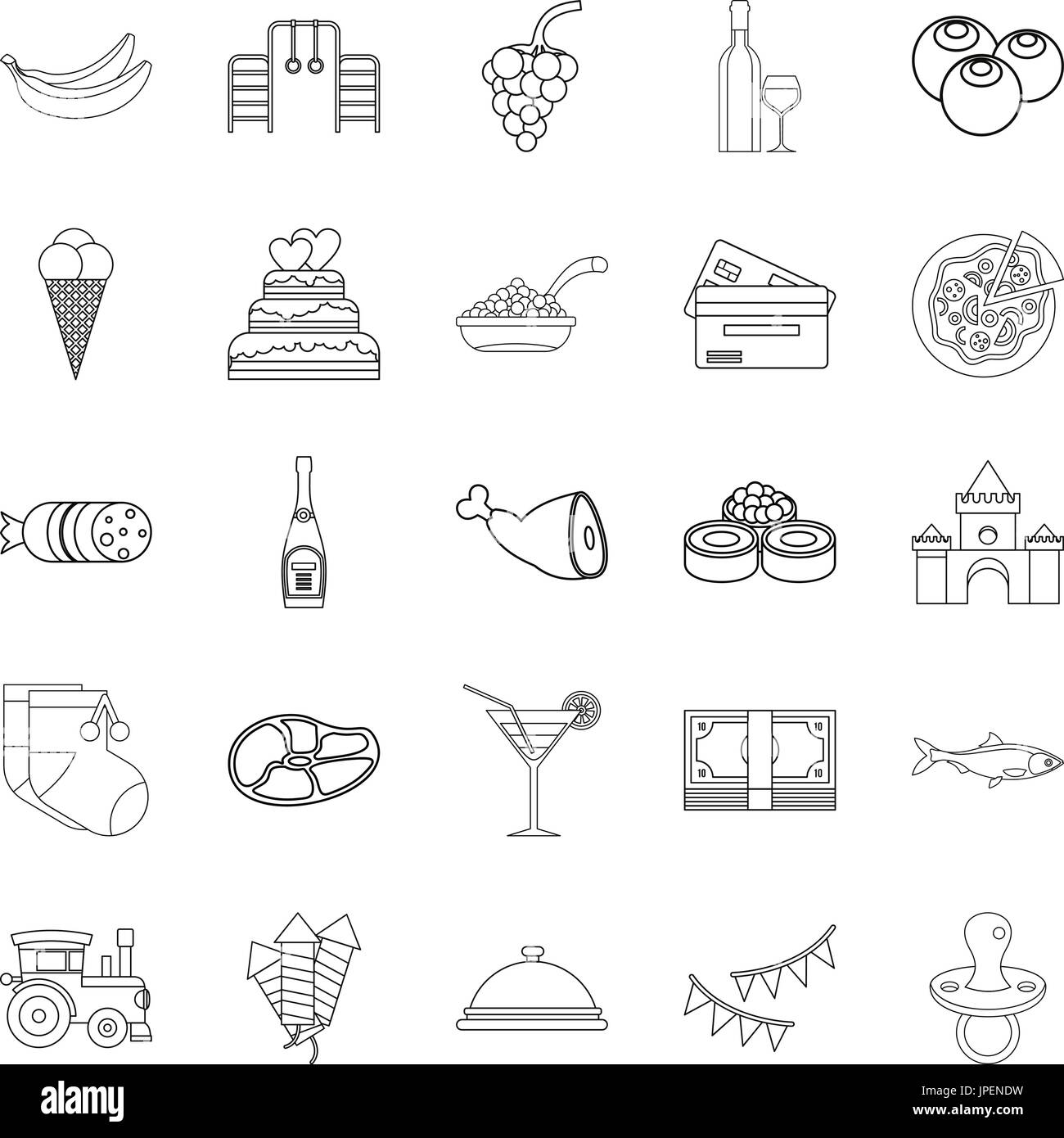 Ice cream icons set, outline style Stock Vector Image & Art - Alamy