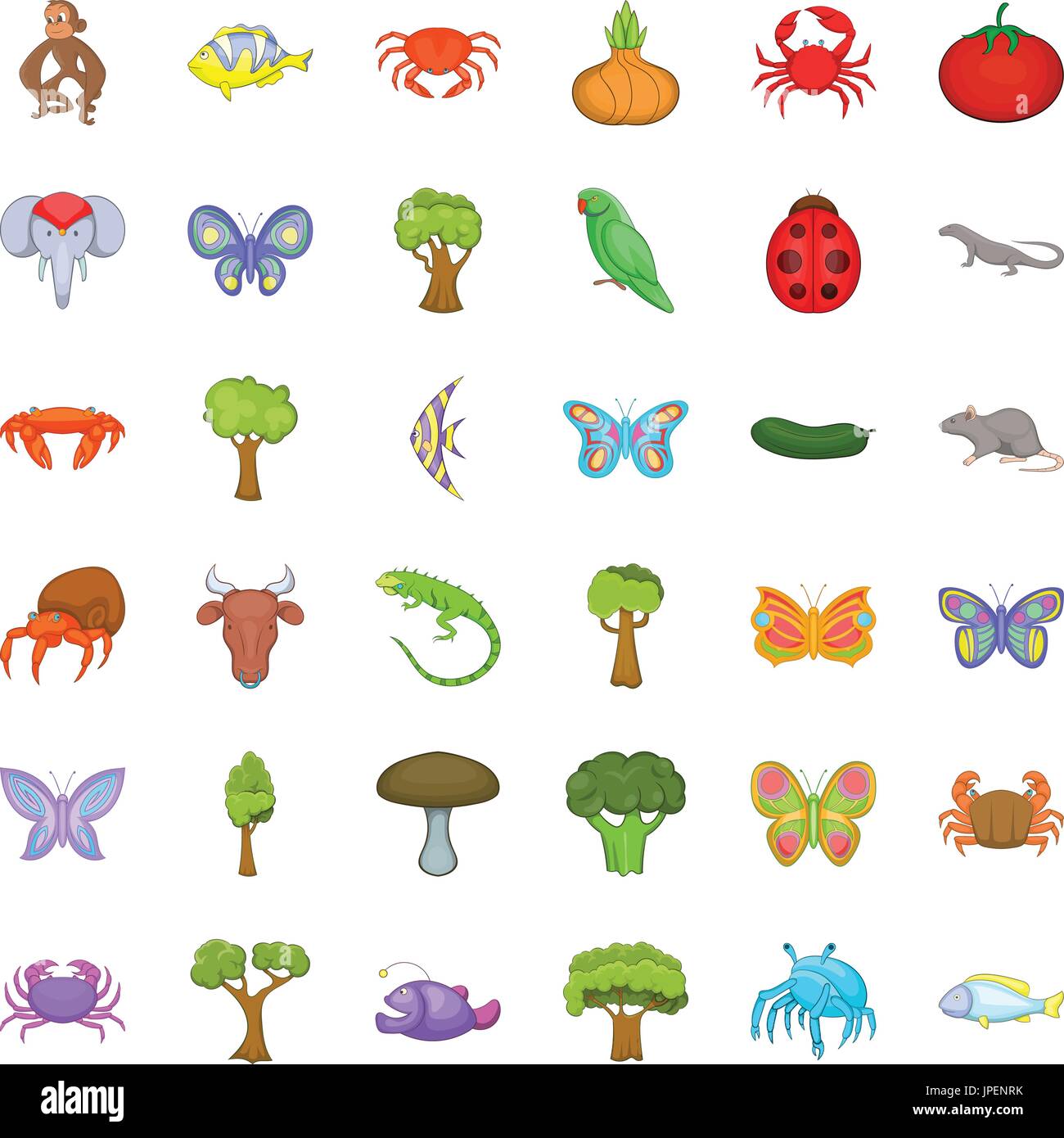 Live nature icons set, cartoon style Stock Vector Image & Art - Alamy