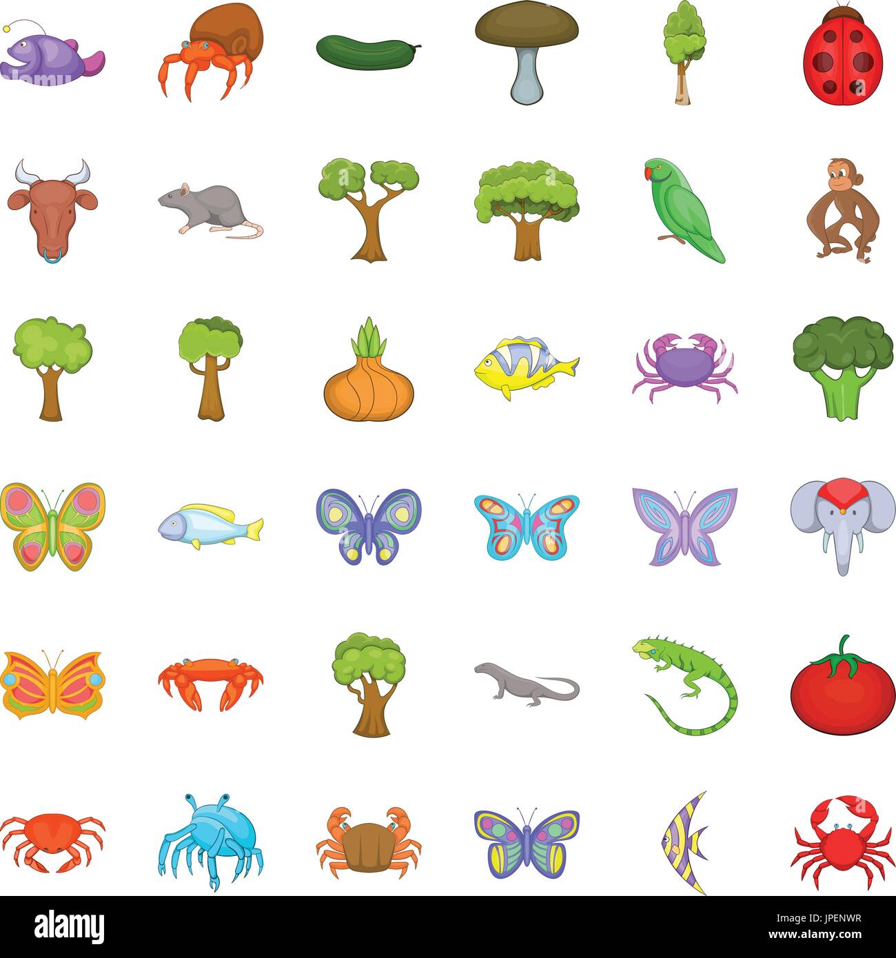 Wildlife icons set, cartoon style Stock Vector Image & Art - Alamy
