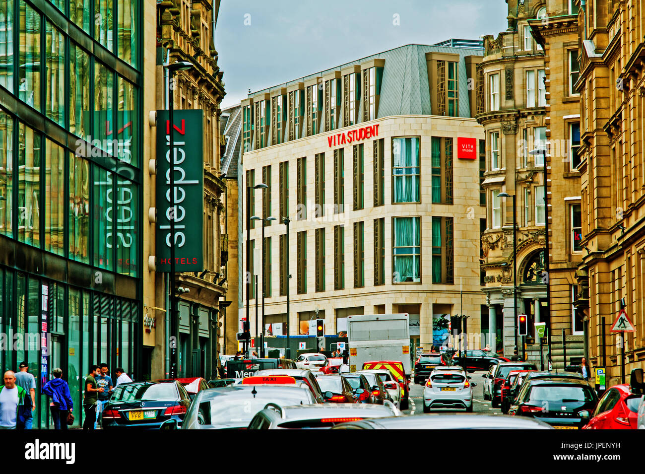 Rush Hour, Westgate Road, Newcastle upon Tyne Stock Photo Alamy