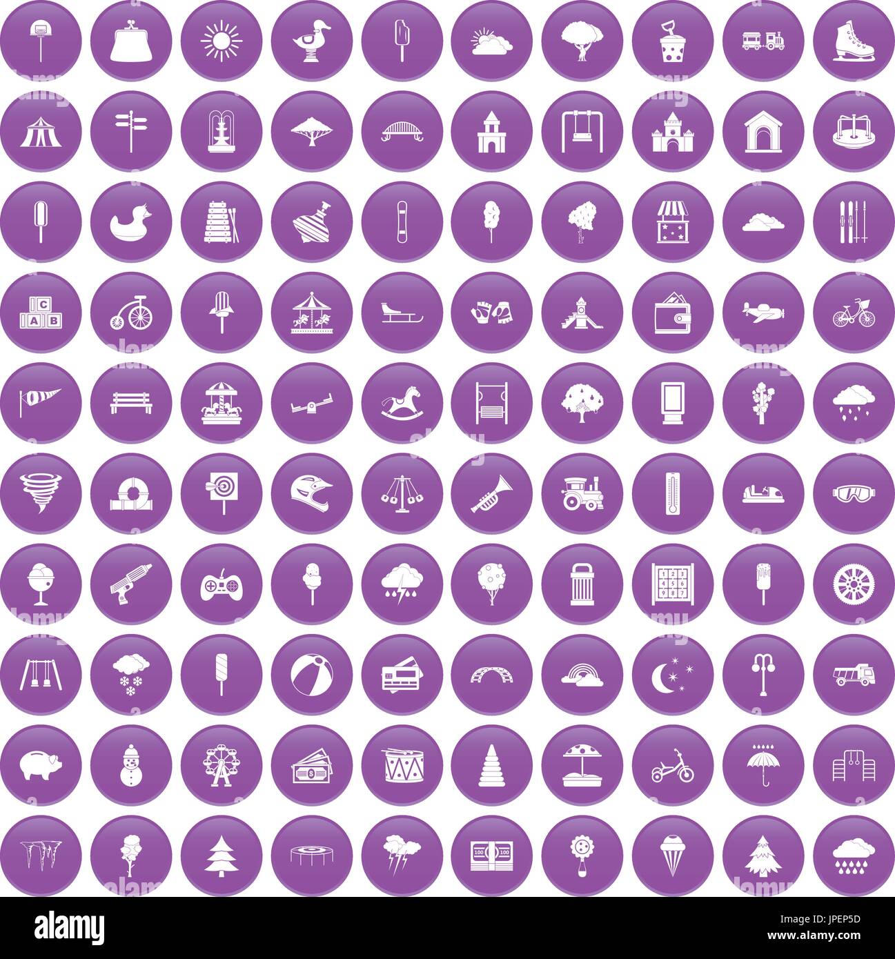 100 childrens park icons set purple Stock Vector Image & Art - Alamy