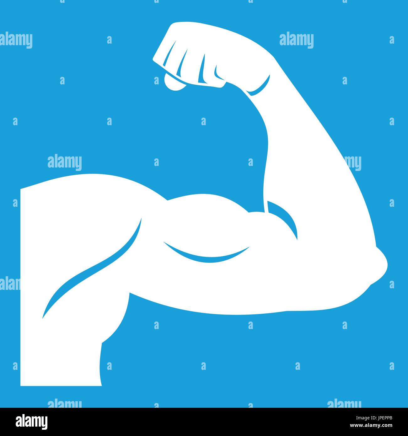 Biceps icon white Stock Vector